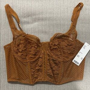 Zara Lace Bustier in cedar/burnt orange